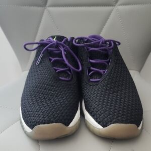 Jordan Black Sneakers with Purple Laces